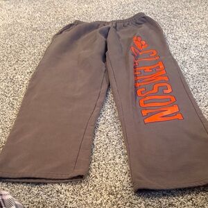 Gildan Brown Sweatpants with Orange Lettering